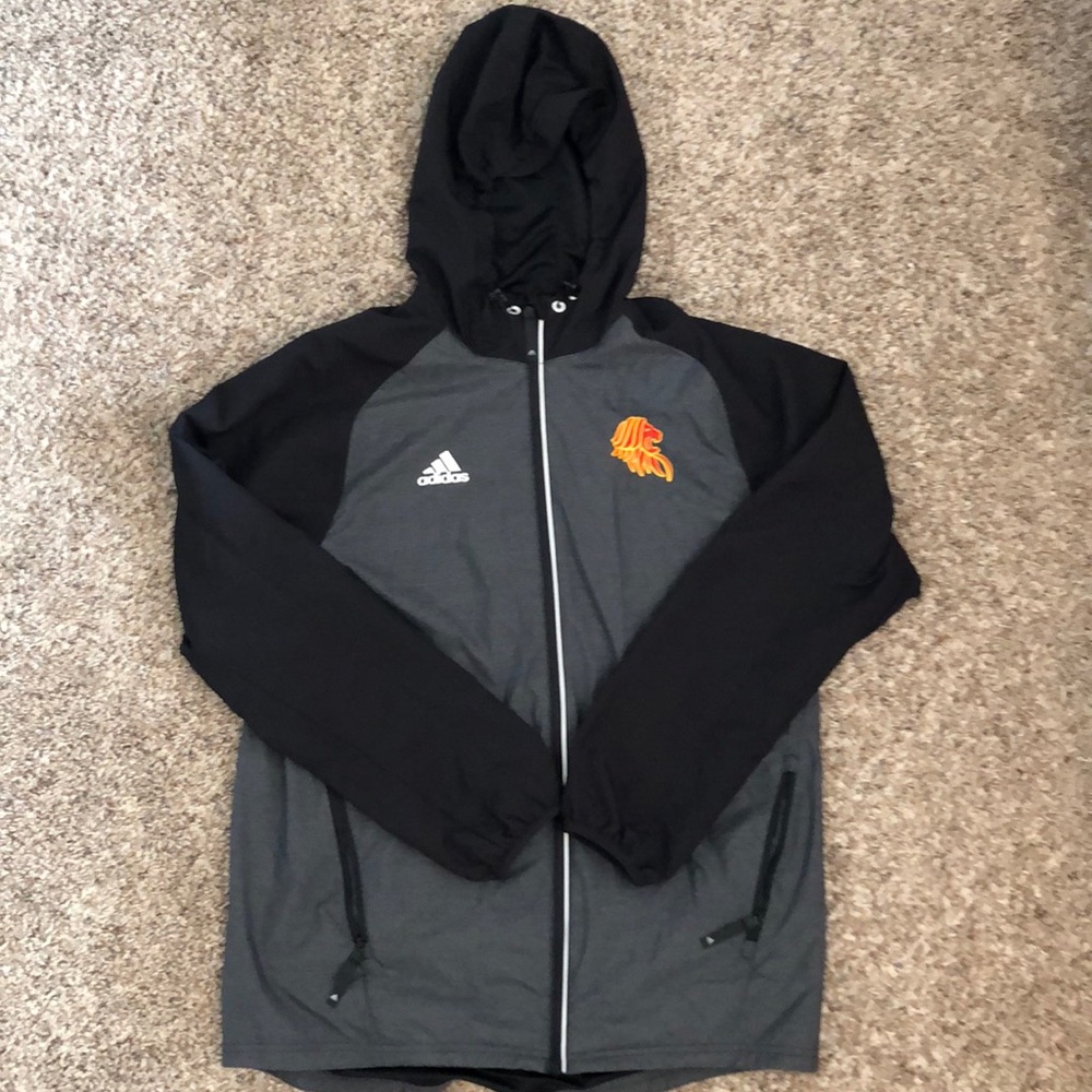 adidas Full-Zip Heather Windbreaker
